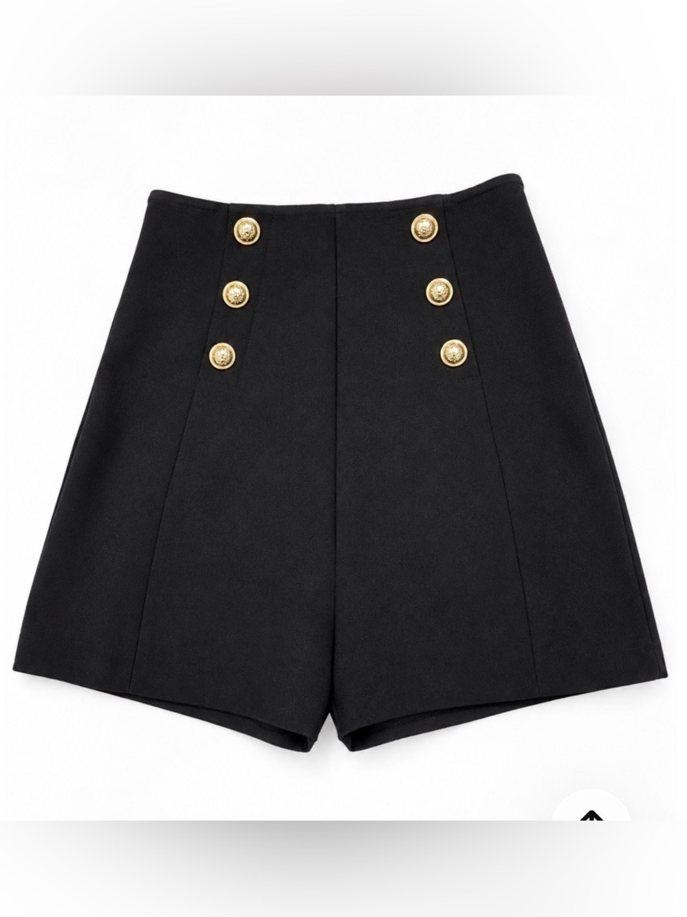 Zara Black Bermuda Shorts with Gold Buttons